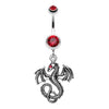 Red Jeweled Eye Dragon Belly Button Ring
