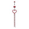 Red Luxuriant Heart Belly Button Ring