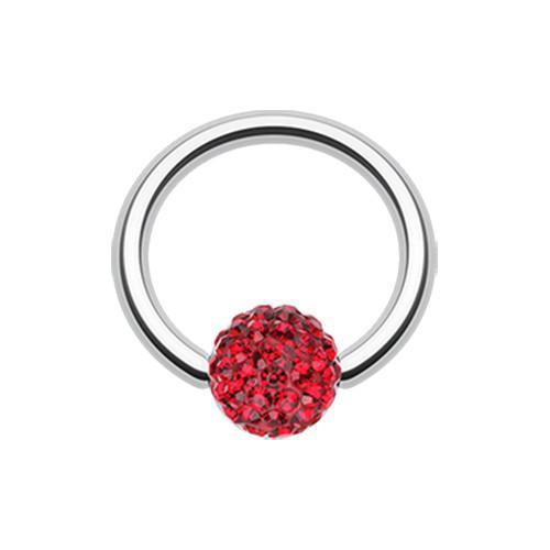 Red Multi-Sprinkle Dot Multi Gem Captive Bead Ring
