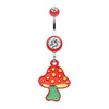 Red Mushroom Belly Button Ring