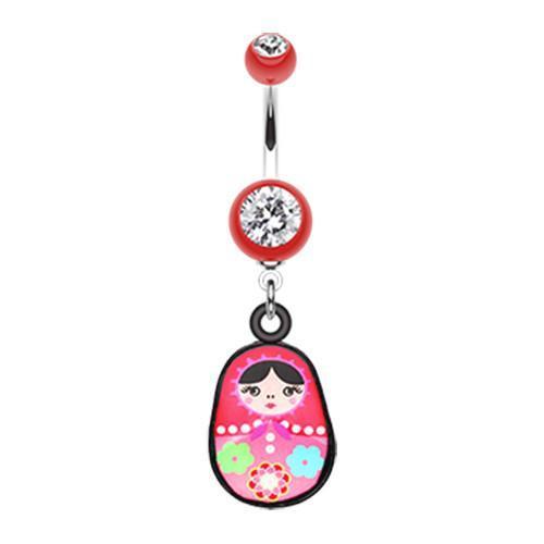 Red Nesting Doll Belly Button Ring