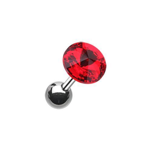 Red Pointy Faceted Crystal Tragus Cartilage Barbell Earring - 1 Piece