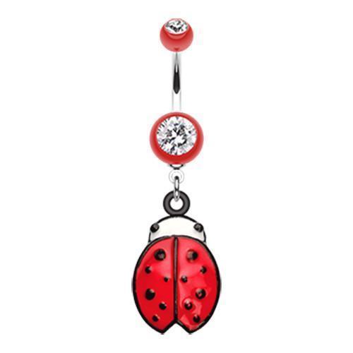 Red Precious Ladybug Belly Button Ring