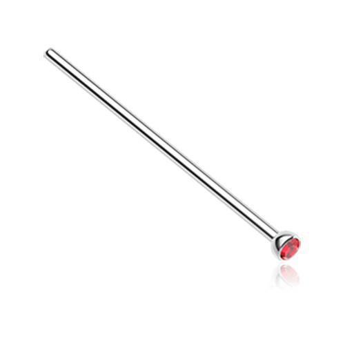 Nose Ring - Nose Pin Red Press Fit Gem Top Steel Fishtail Nose Stud Ring -Rebel Bod-RebelBod