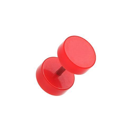 Red Solid Acrylic Fake Plug - 1 Pair