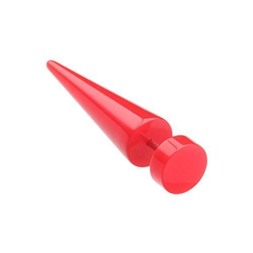 Red Solid UV Acrylic Fake Taper - 1 Pair