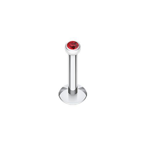 Red Gem Ball Internally Threaded Labret