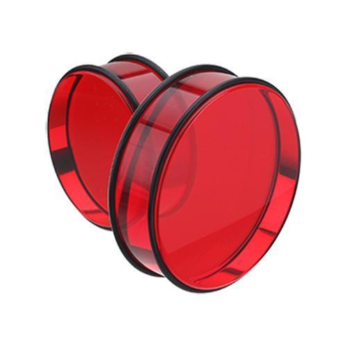 Red Supersize Acrylic No Flare Ear Gauge Plug - 1 Pair