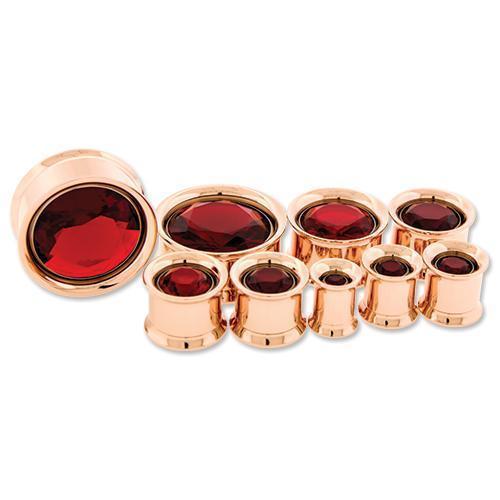 Tunnel Inserts Red SWAROVSKI Gem Insert  - 1 Piece #SPLT#2 -Rebel Bod-RebelBod
