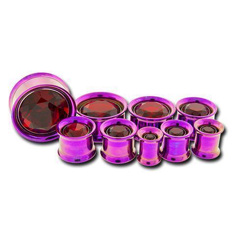 Tunnel Inserts Red SWAROVSKI Gem Insert  - 1 Piece #SPLT#2 -Rebel Bod-RebelBod