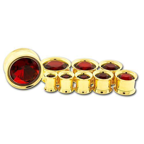 Tunnel Inserts Red SWAROVSKI Gem Insert  - 1 Piece #SPLT#2 -Rebel Bod-RebelBod