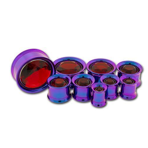 Tunnel Inserts Red SWAROVSKI Gem Insert  - 1 Piece #SPLT#2 -Rebel Bod-RebelBod