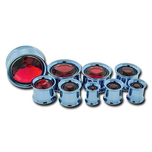 Tunnel Inserts Red SWAROVSKI Gem Insert  - 1 Piece #SPLT#2 -Rebel Bod-RebelBod