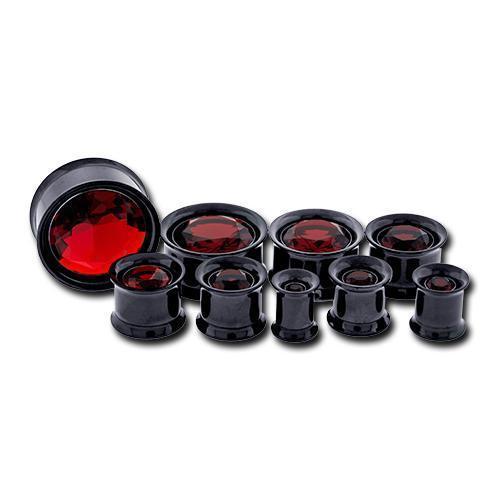 Tunnel Inserts Red SWAROVSKI Gem Insert  - 1 Piece #SPLT#2 -Rebel Bod-RebelBod