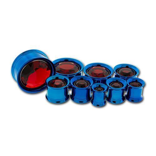 Tunnel Inserts Red SWAROVSKI Gem Insert  - 1 Piece #SPLT#2 -Rebel Bod-RebelBod