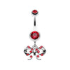 Red Twinkling Bow Belly Button Ring
