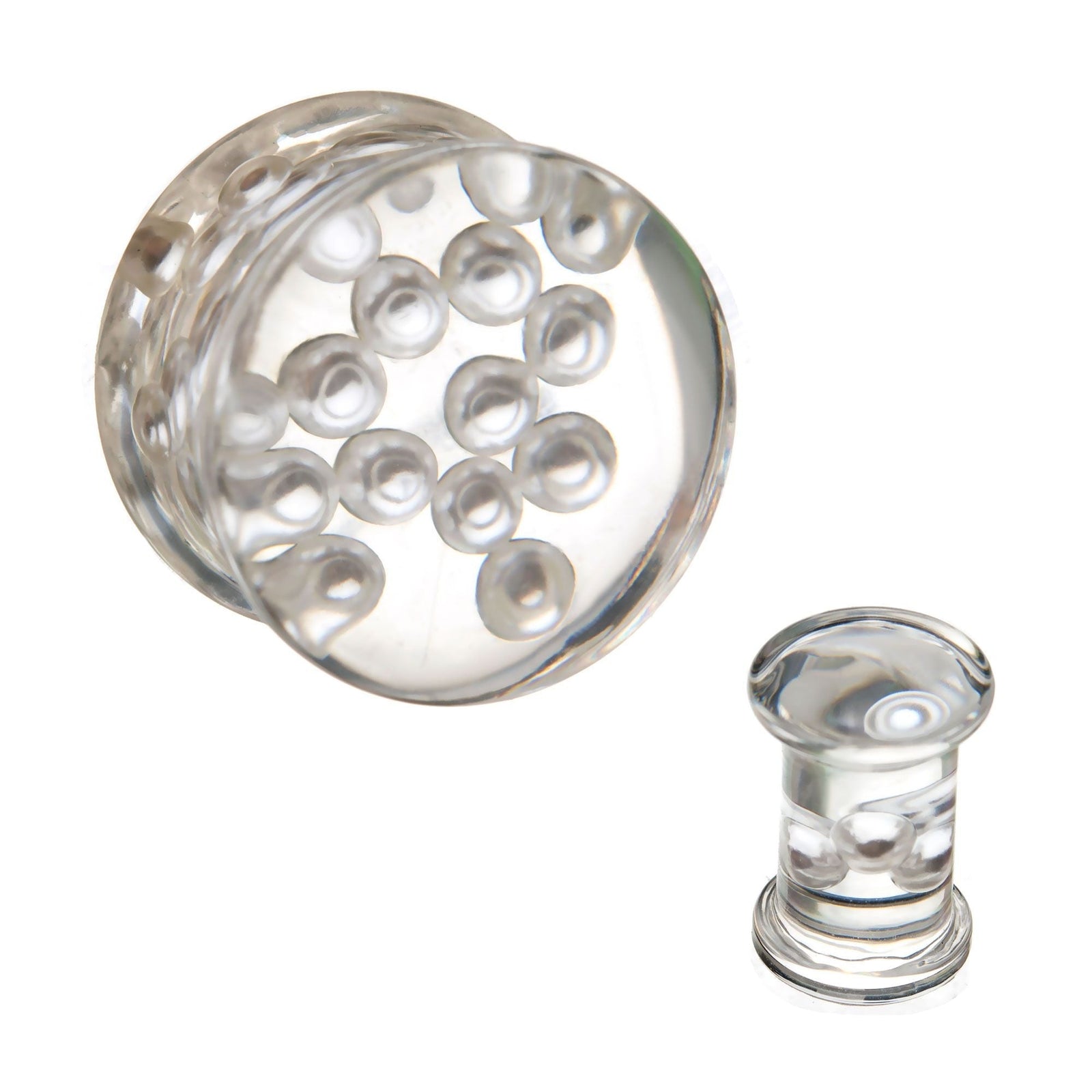 TBD-Plugs Resin White Pearl Double Flare Acrylic Plug -Rebel Bod-RebelBod