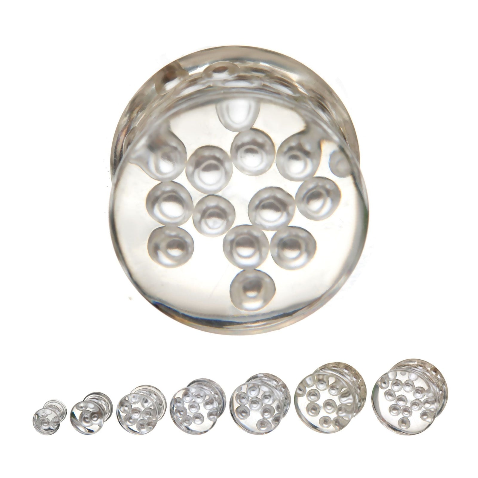 TBD-Plugs Resin White Pearl Double Flare Acrylic Plug -Rebel Bod-RebelBod