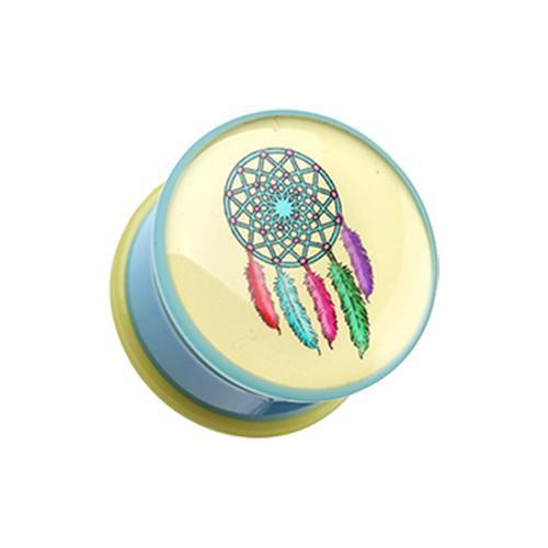 Retro Dream Catcher Single Flared Ear Gauge Plug - 1 Pair