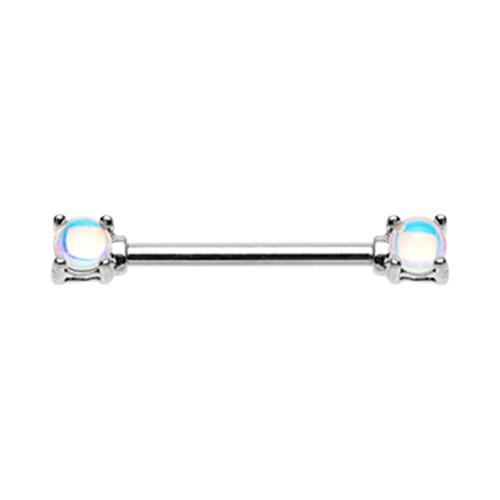 Revo Double Prong Gem Nipple Barbell Ring - 1 Piece