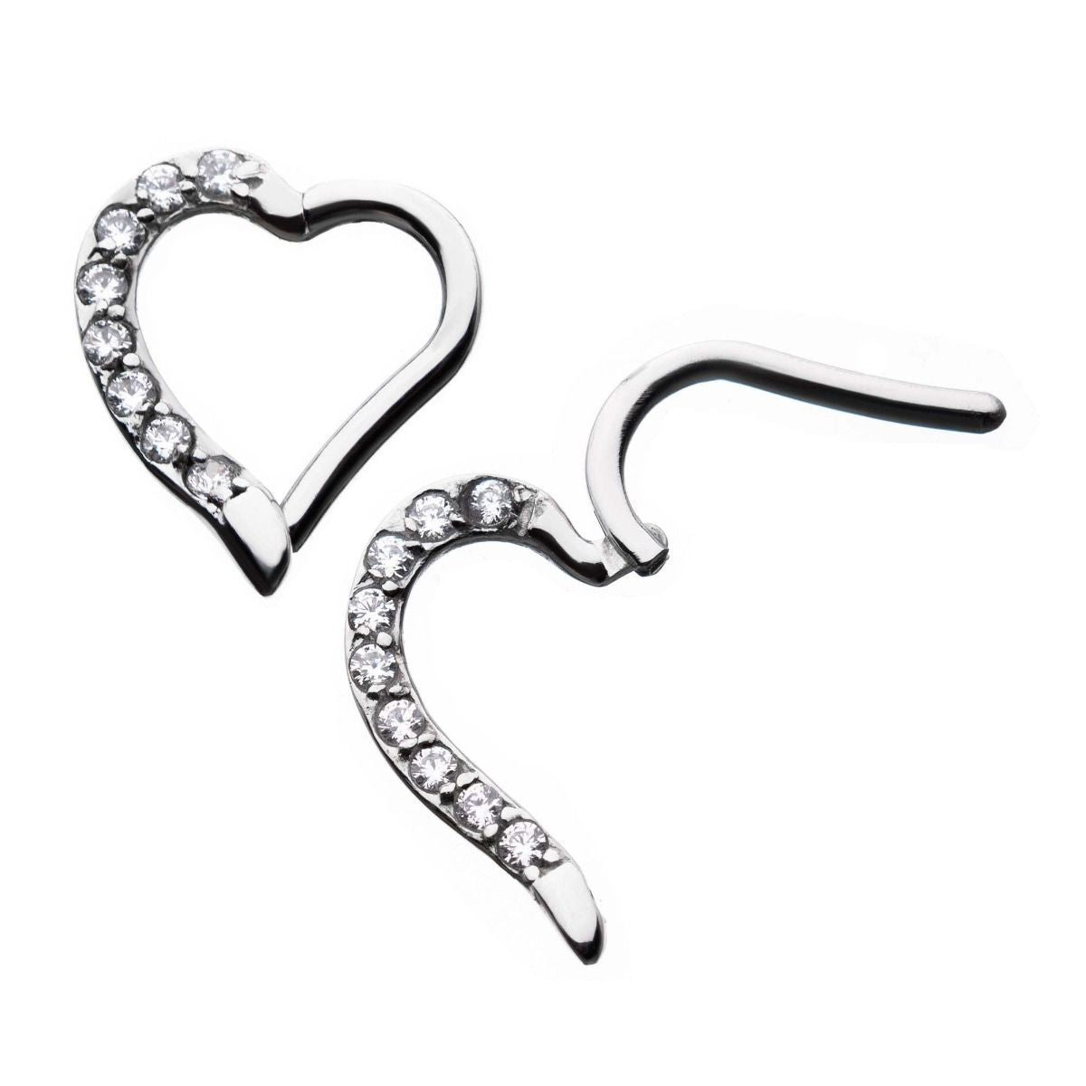 Heart Shape RIGHT Clicker Hinged Segment Ring