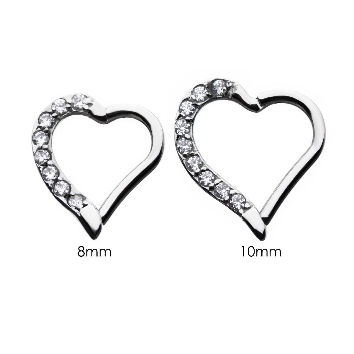 Heart Shape RIGHT Clicker Hinged Segment Ring