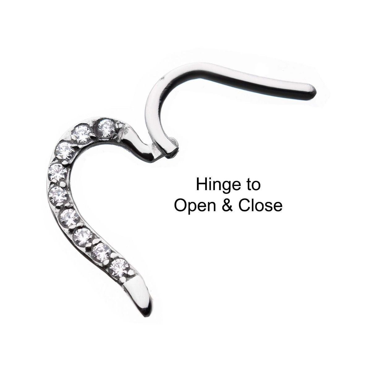 Heart Shape RIGHT Clicker Hinged Segment Ring