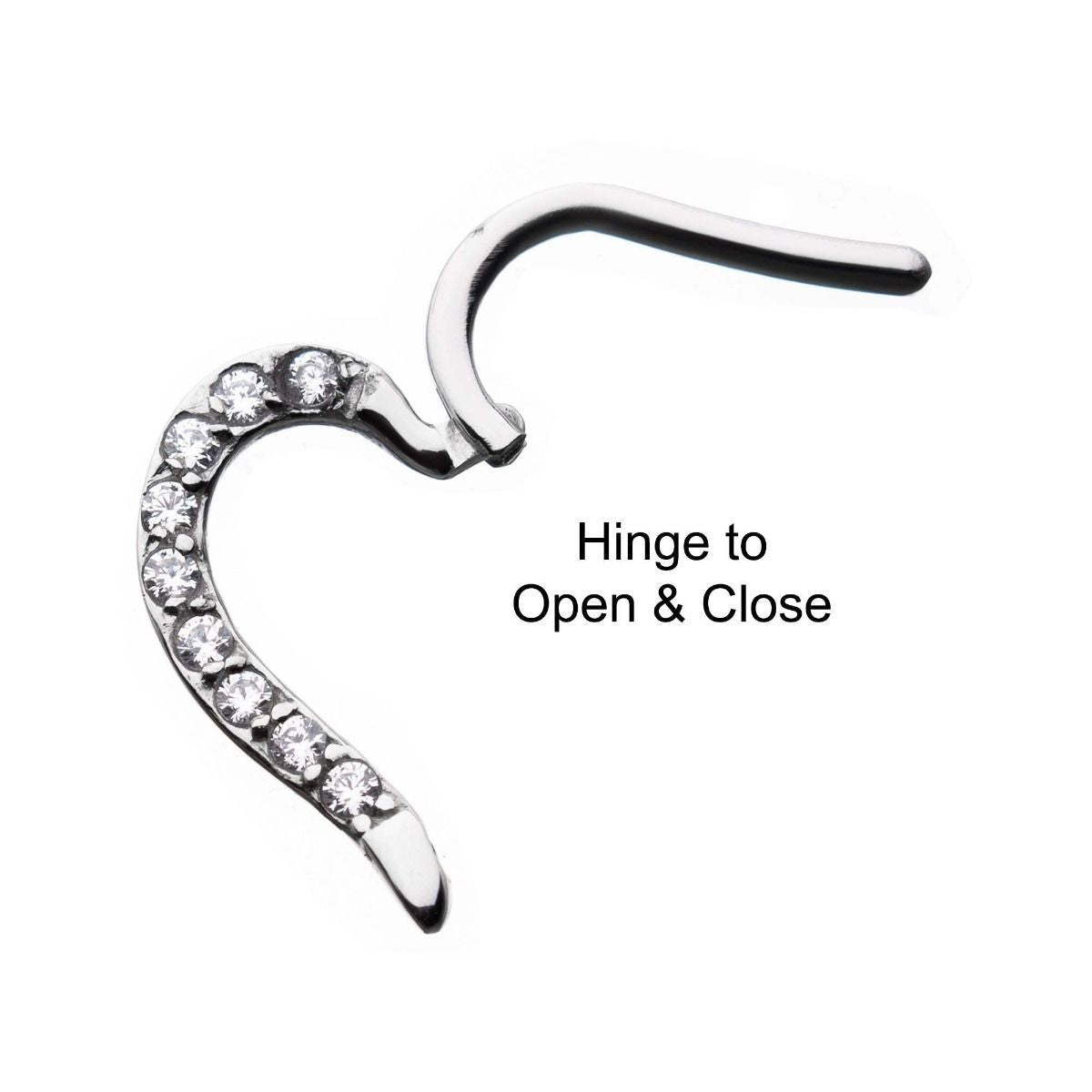Heart Shape RIGHT Clicker Hinged Segment Ring sbvsgrh06hr16c