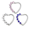 Right Side Prong Gem Annealed Heart Daith Ring - 1 Piece