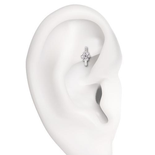 Rook Clicker Curved 7 Round Clear Gems In Flower Formation - 1 Piece