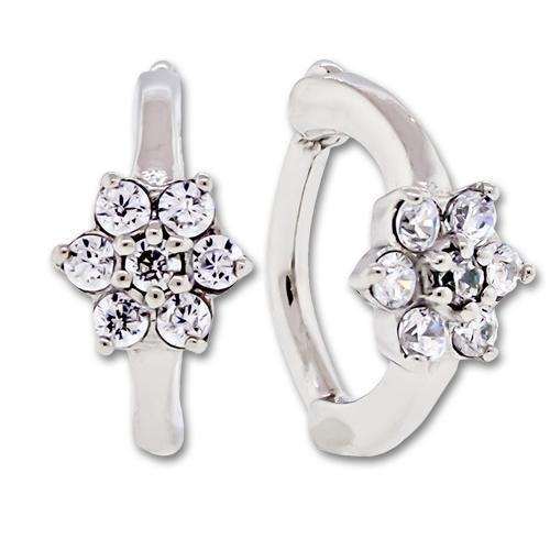 Rook Clicker Curved 7 Round Clear Gems In Flower Formation - 1 Piece