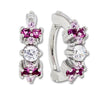 Rook Clicker 316L Steel Curved 8 Multishade Pink Round Gems In Clusters 1 Round Clear Gem - 1 Piece