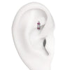 Rook Clicker 316L Steel Curved 8 Multishade Pink Round Gems In Clusters 1 Round Clear Gem - 1 Piece