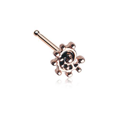 Rose Gold Ambro Swirl Filigree Icon Nose Stud - Rebel Bod