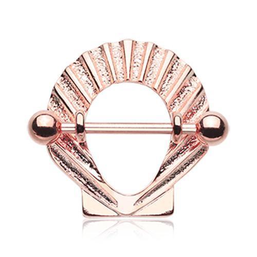 Rose Gold Ariel Seashell Nipple Shield Jewelry Ring - 1 Piece