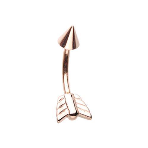 Rose Gold Arrow Katniss Curved Barbell Eyebrow Ring