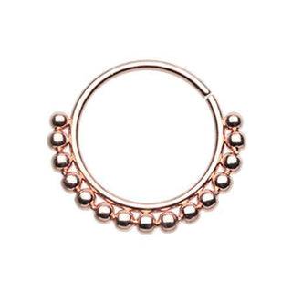 Rose Gold Bali Ball Bendable Nose Hoop - 20G (0.8mm) / Inner Diameter: 3/8" (10mm)