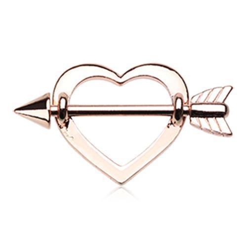 Rose Gold Cupid&#39;s Heart Nipple Shield Ring - 1 Piece