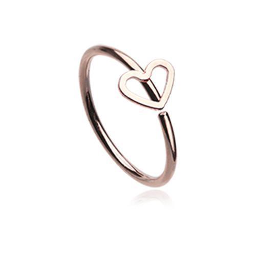 Nose Ring - Nose Hoop Rose Gold Heart Loop Bendable Nose Hoop -Rebel Bod-RebelBod