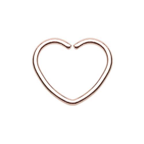 Rose Gold Heart Shaped Bendable Twist Hoop Ring