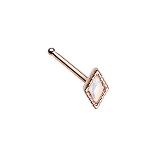 Rose Gold Illuminating Diamond Shape Nose Stud Ring