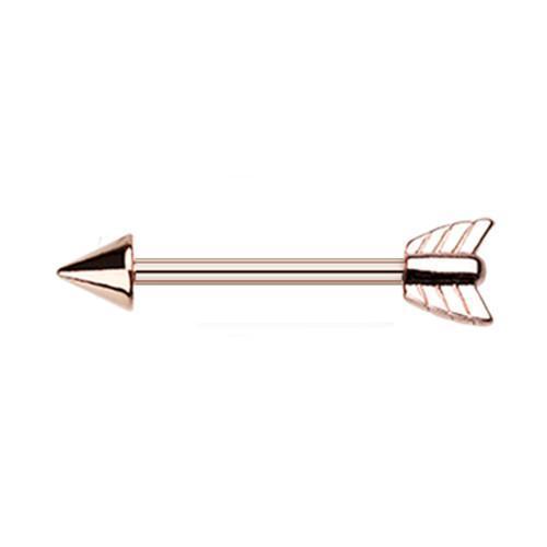 Rose Gold Katniss Bow Arrow Nipple Barbell - 1 Piece