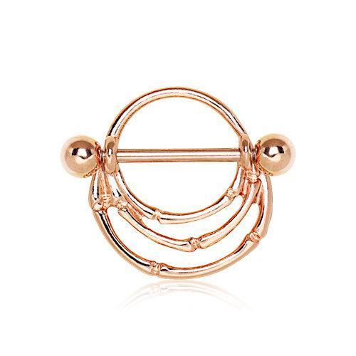 Rose Gold Plated Asymmetrical Layers Nipple Shield - 1 Piece