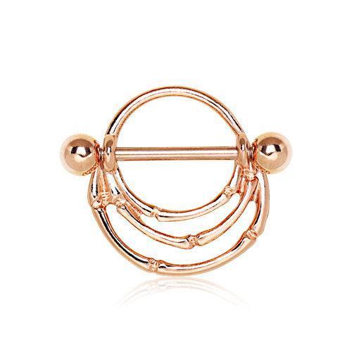 Rose Gold Asymmetrical Layers Nipple Shield Jewelry - 1 Piece