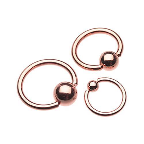 Rose Gold Plated Captive Bead Ring - 1 Piece