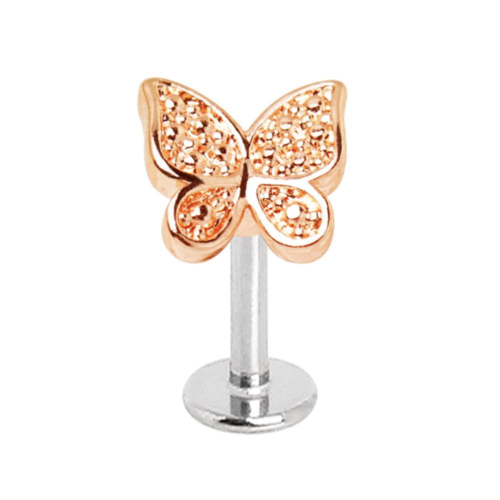 Rose Gold Plated Butterfly Labret