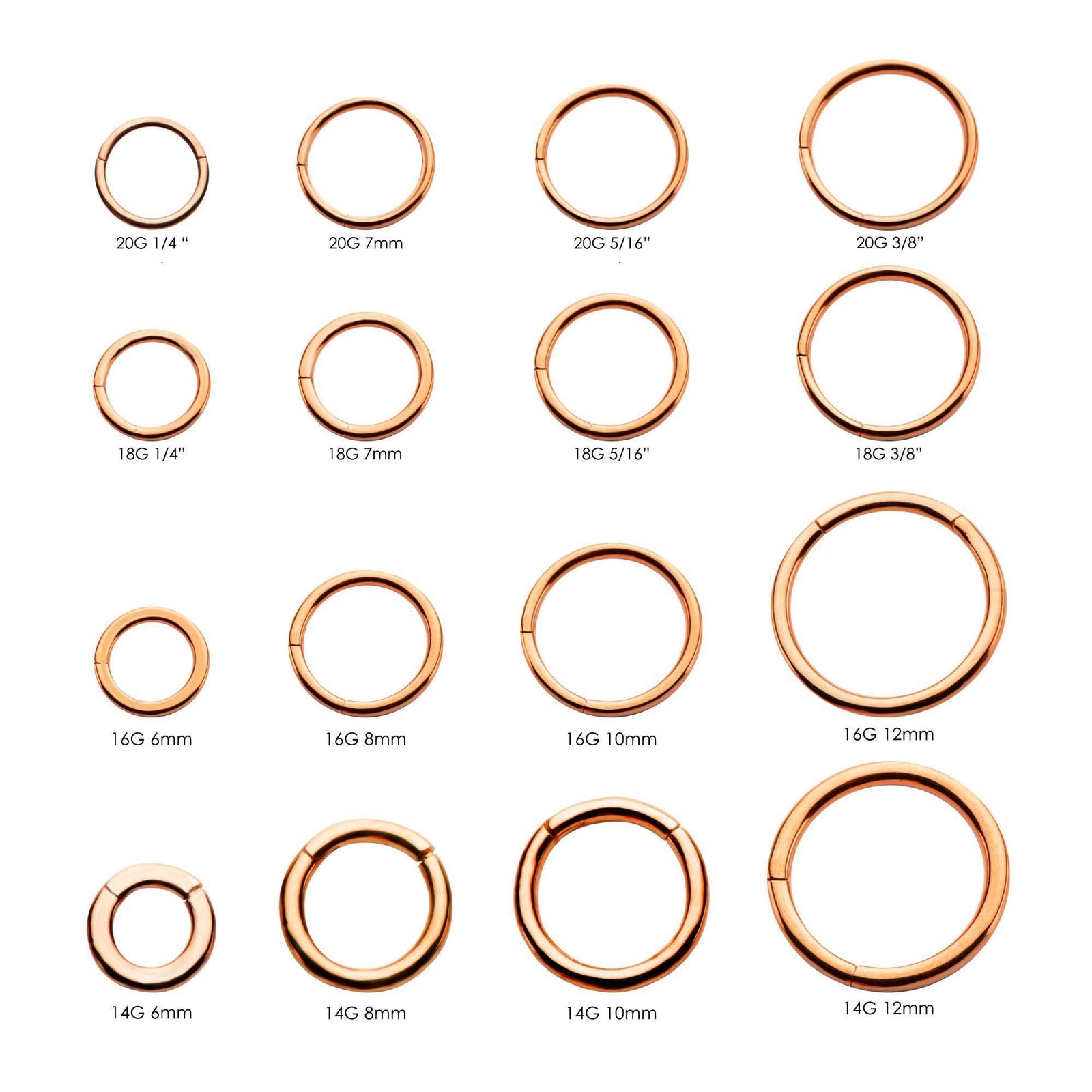 SEAMLESS CLICKER Rose Gold Plated Clicker Hinged Segment Ring sbvsgrhrg -Rebel Bod-RebelBod