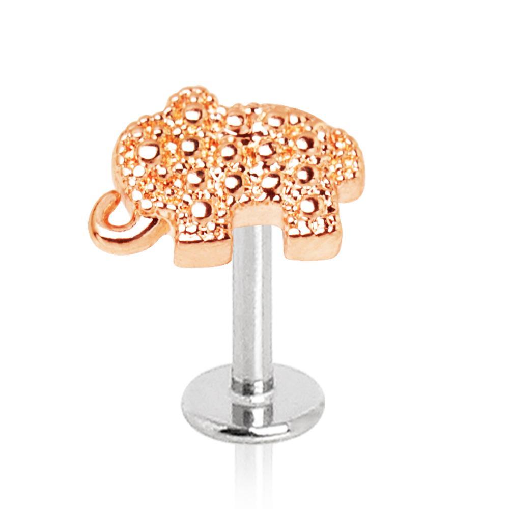 Rose Gold Plated Elephant Labret