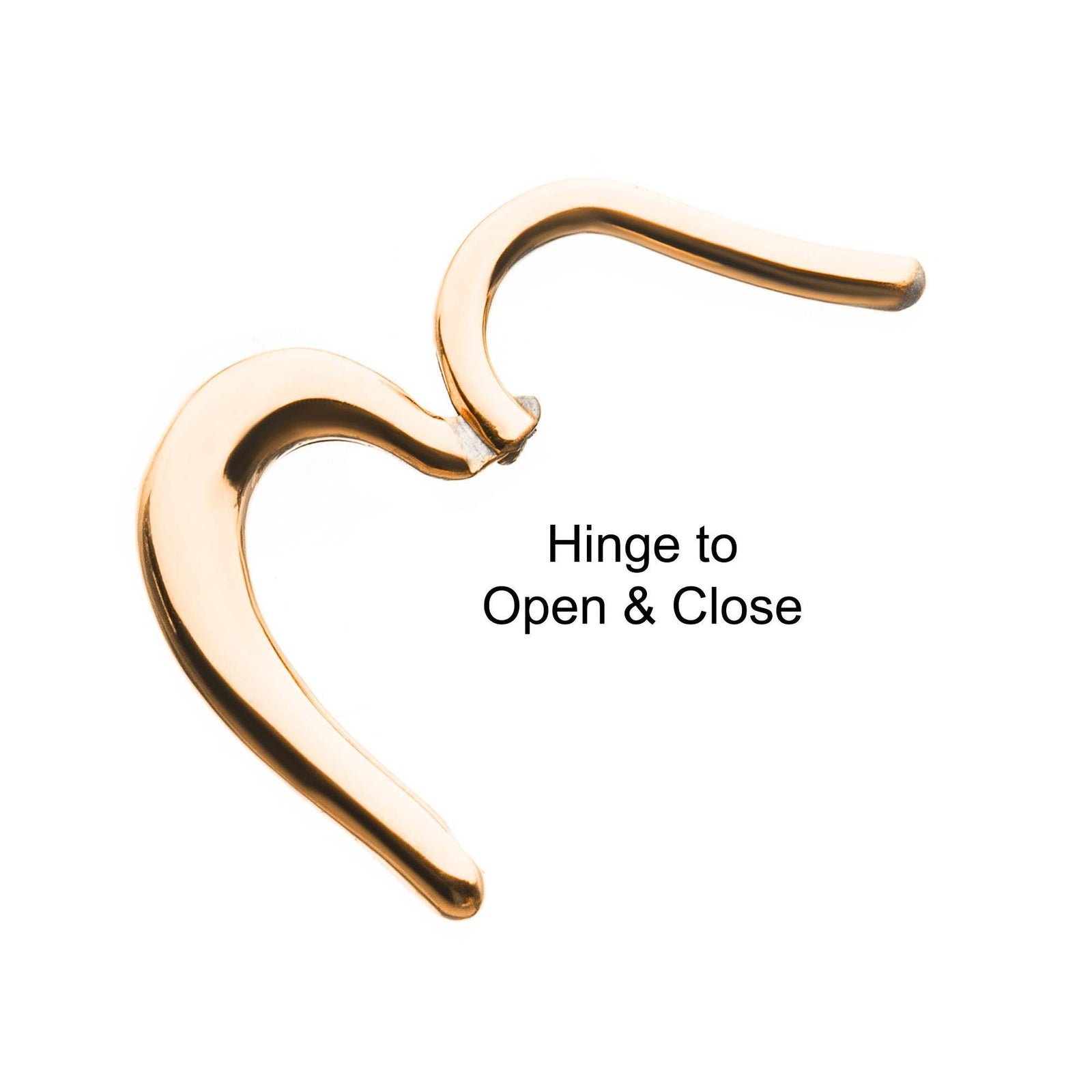 SEAMLESS CLICKER Rose Gold Plated Heart Shape Clicker Hinged Segment Ring sbvsgrh05h16rg -Rebel Bod-RebelBod