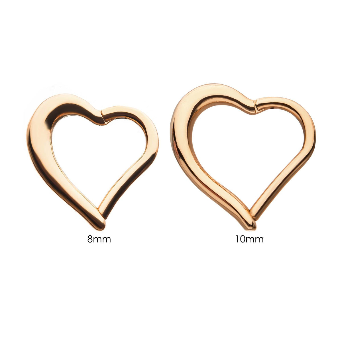 SEAMLESS CLICKER Rose Gold Plated Heart Shape Clicker Hinged Segment Ring sbvsgrh05h16rg -Rebel Bod-RebelBod